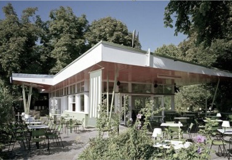 „Milchpavillon“, Oswald Haerdtl 1952, Volksgarten, 1010 Wien. (Bild: https://images.app.goo.gl/u32mz45ACDAfQZag6)