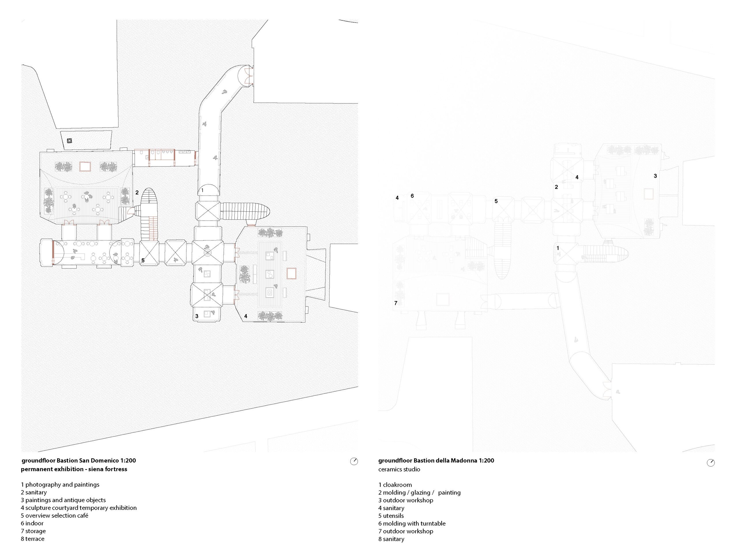 Grundrisse der Bastionen